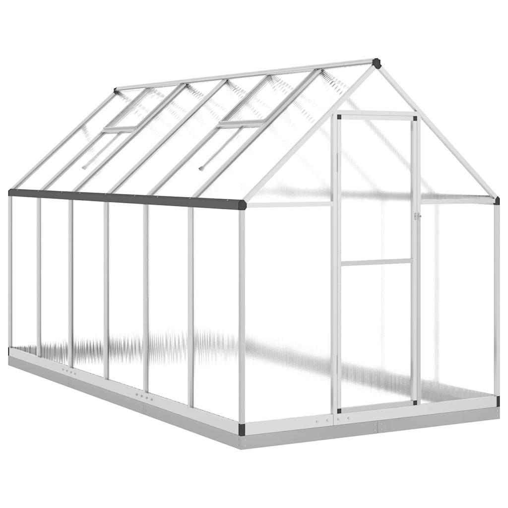 Greenhouse with foundation frame silver 334x169x202cm aluminum