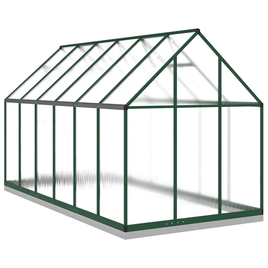 Greenhouse with foundation frame green 334x169x202 cm aluminum