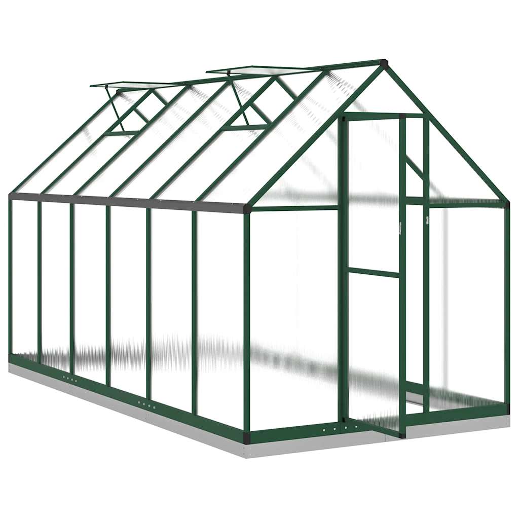 Greenhouse with foundation frame green 334x169x202 cm aluminum