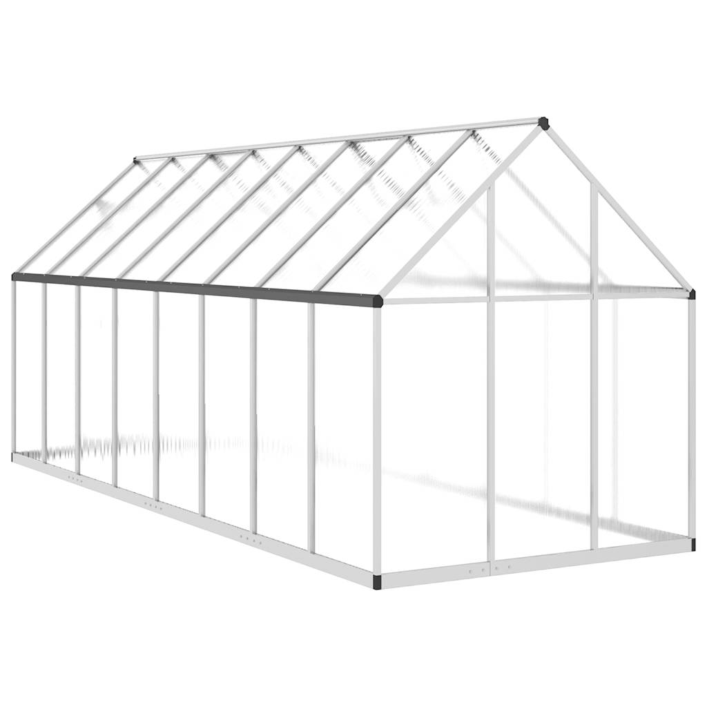 Greenhouse with foundation frame silver 445x169x195cm aluminum