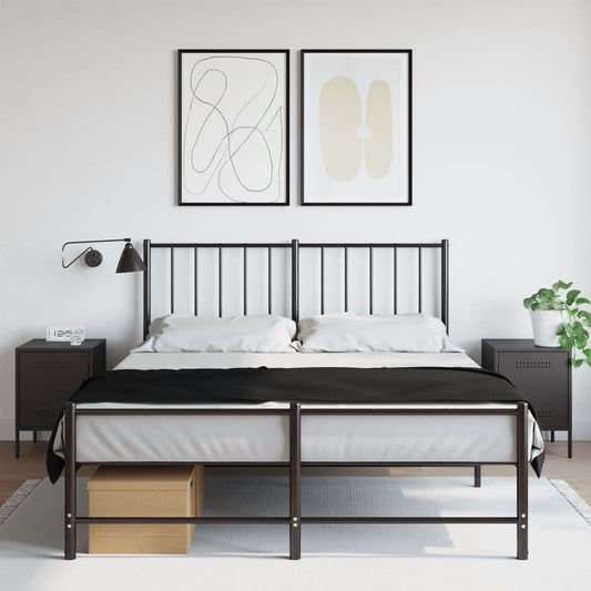 Tables de chevet 2 pcs. Noir 36x39x50,5 cm en acier