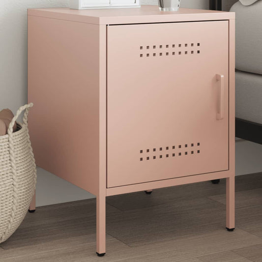 Bedside Table Pink 36x39x50.5 cm Steel