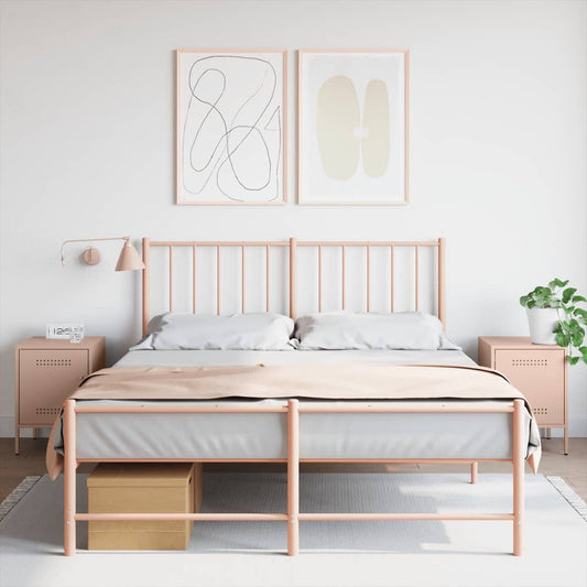 Tables de chevet 2 pcs Rose 36x39x50,5 cm en acier