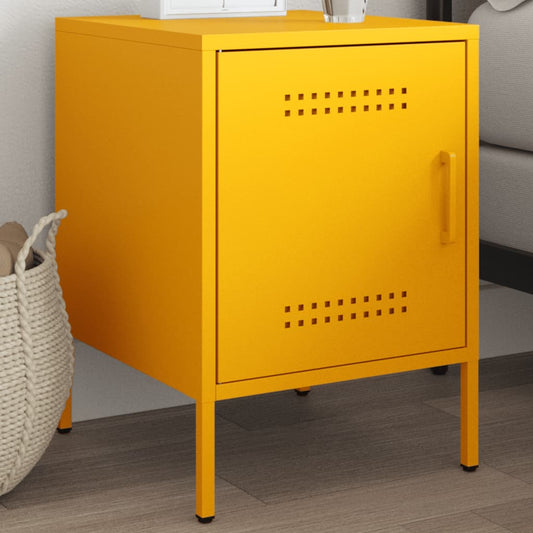 Bedside table mustard yellow 36x39x50.5 cm steel
