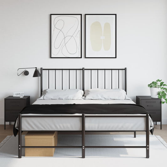 Tables de chevet 2 pcs. Noir 36x39x50,5 cm en acier