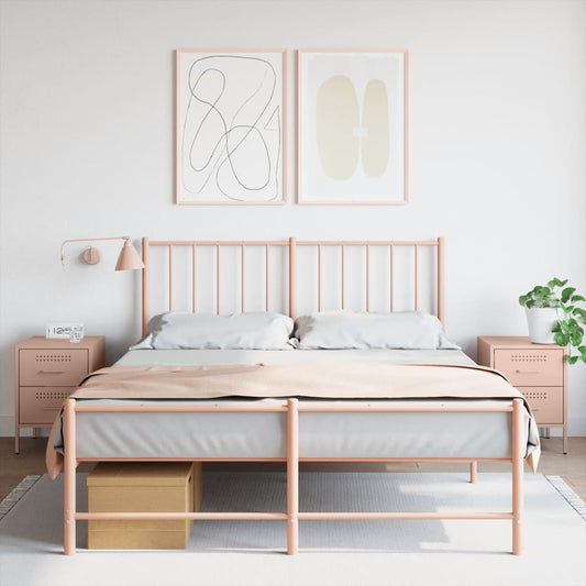 Tables de chevet 2 pcs Rose 36x39x50,5 cm en acier