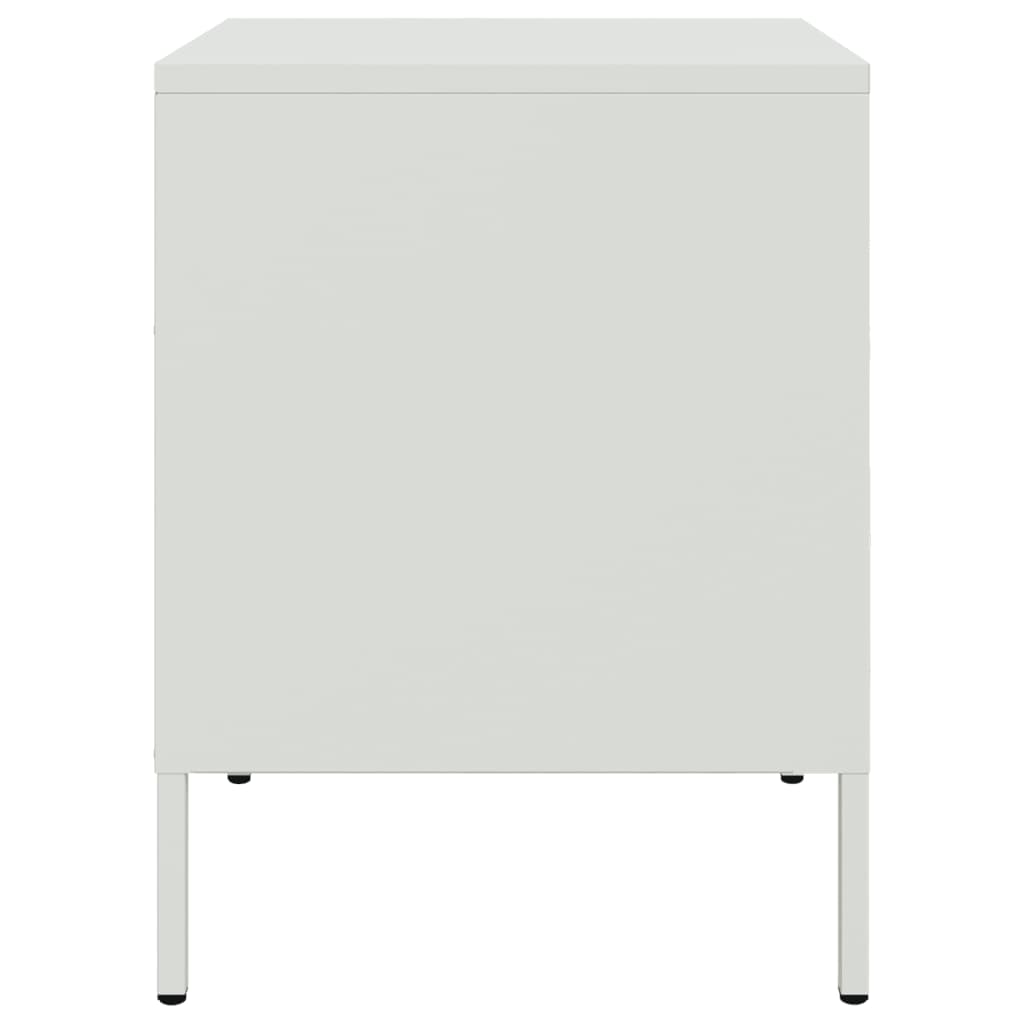 Bedside Table White 36x39x50.5 cm Steel