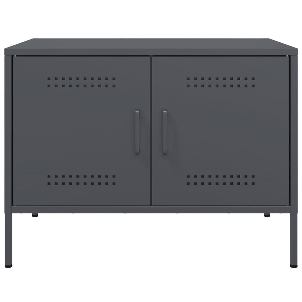 Meuble TV anthracite 68x39x50,5 cm en acier