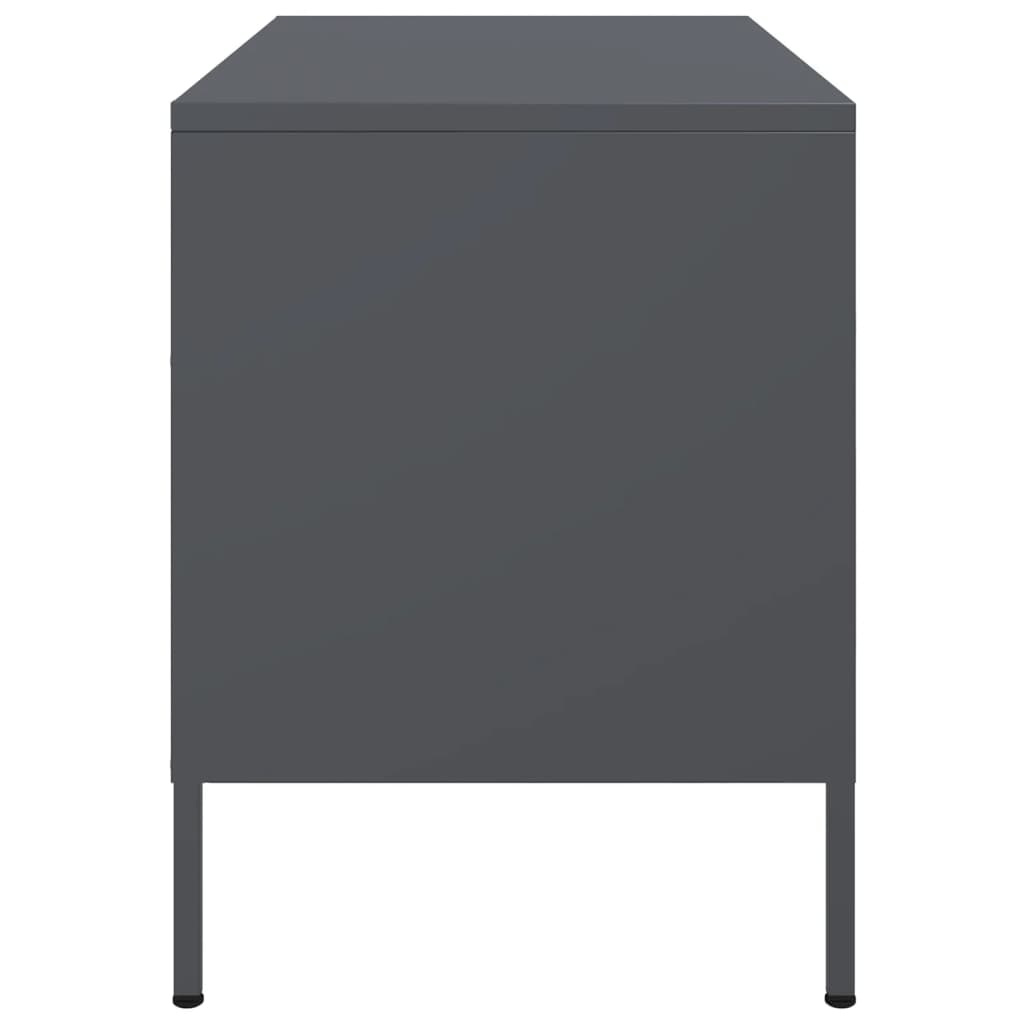 Meuble TV anthracite 68x39x50,5 cm en acier