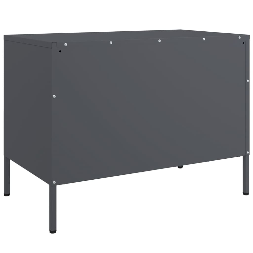 Meuble TV anthracite 68x39x50,5 cm en acier