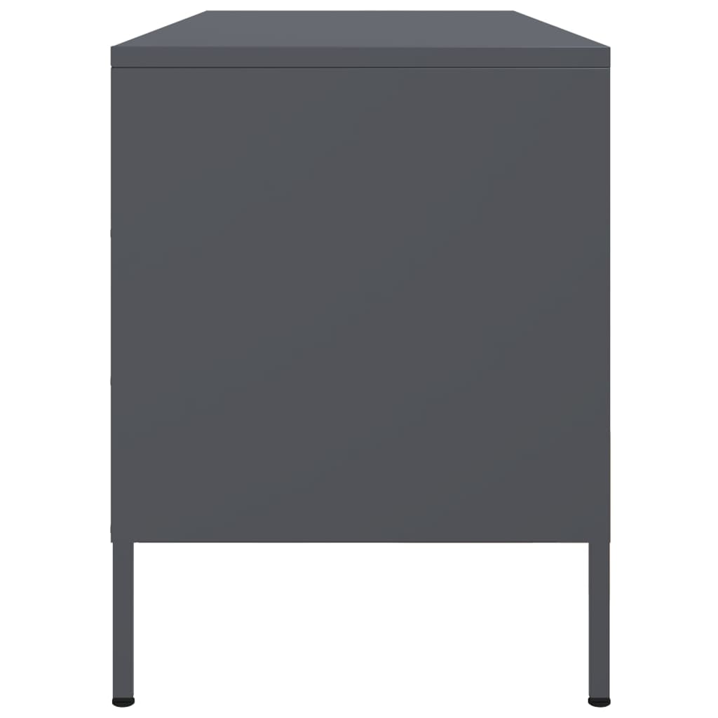 Meuble TV anthracite 100,5x39x50,5 cm en acier