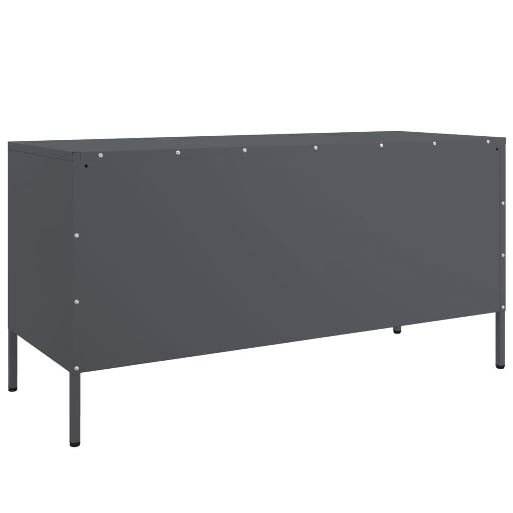 Meuble TV anthracite 100,5x39x50,5 cm en acier