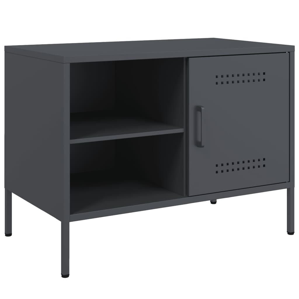 Meuble TV anthracite 68x39x50,5 cm en acier