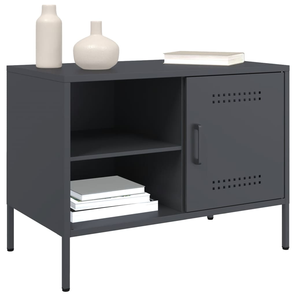 Meuble TV anthracite 68x39x50,5 cm en acier