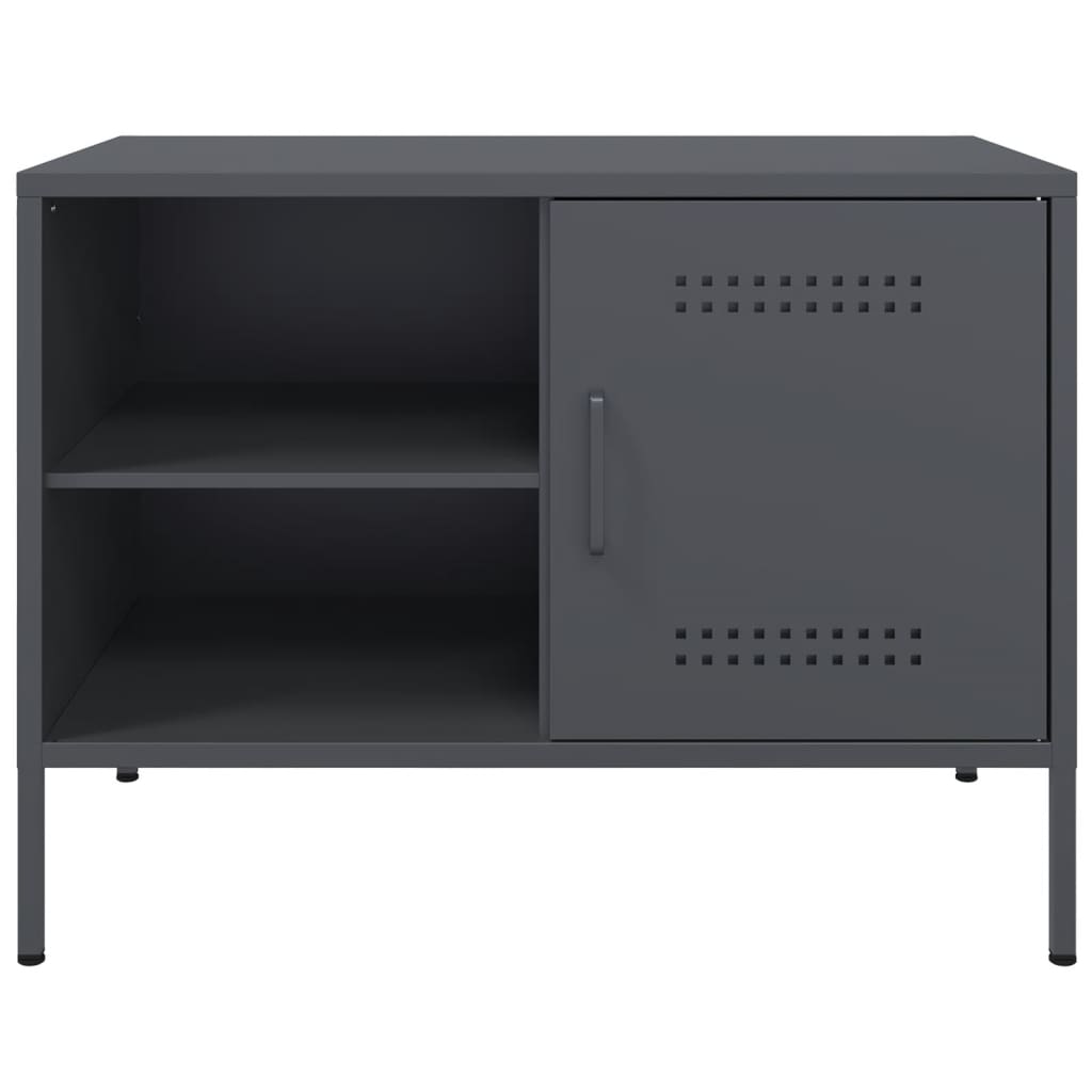 Meuble TV anthracite 68x39x50,5 cm en acier