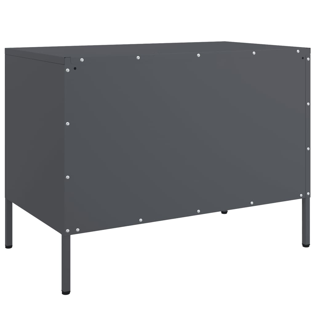 Meuble TV anthracite 68x39x50,5 cm en acier