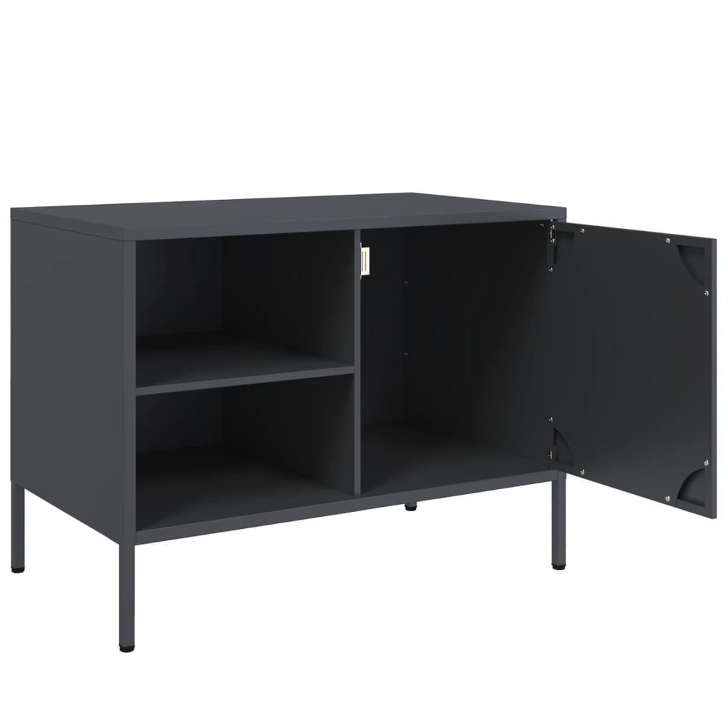 Meuble TV anthracite 68x39x50,5 cm en acier