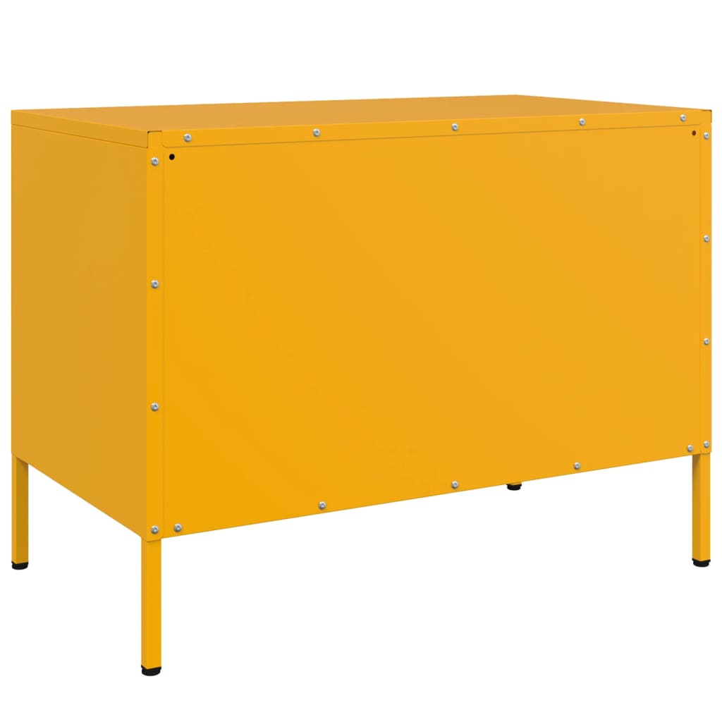 Meuble TV jaune moutarde 68x39x50,5 cm en acier