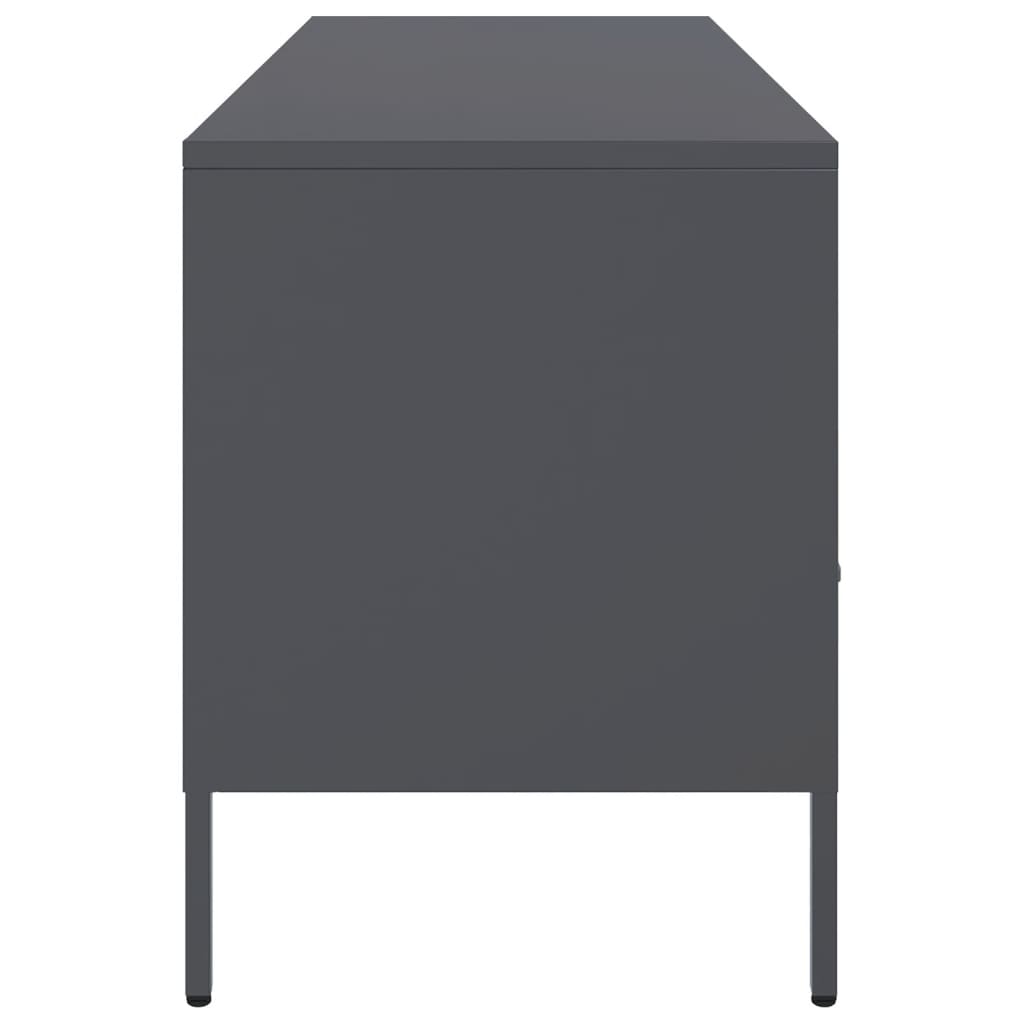 Meuble TV anthracite 100,5x39x50,5 cm en acier