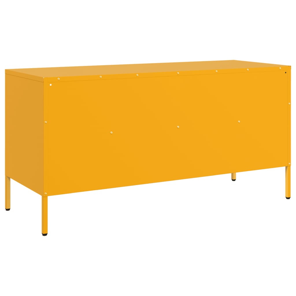Meuble TV jaune moutarde 100,5x39x50,5 cm en acier
