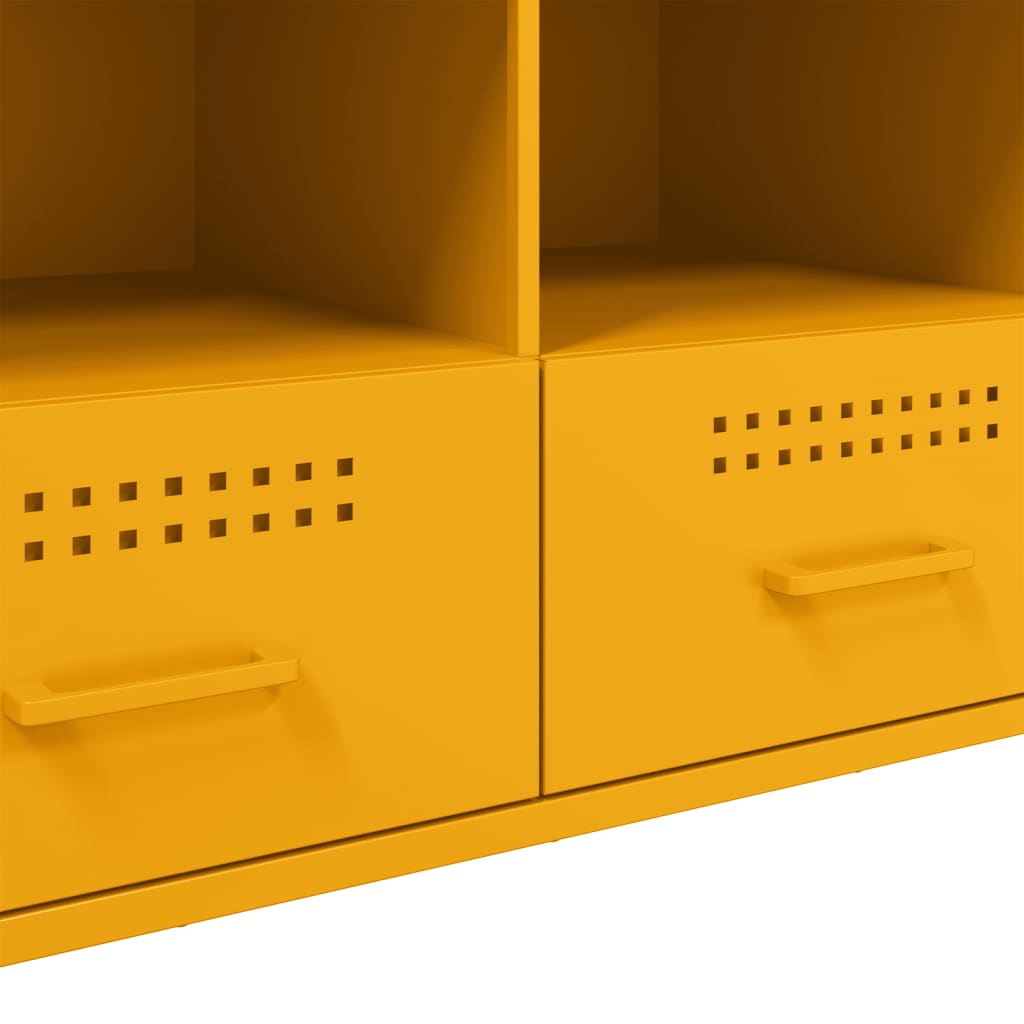 Meuble TV jaune moutarde 100,5x39x50,5 cm en acier