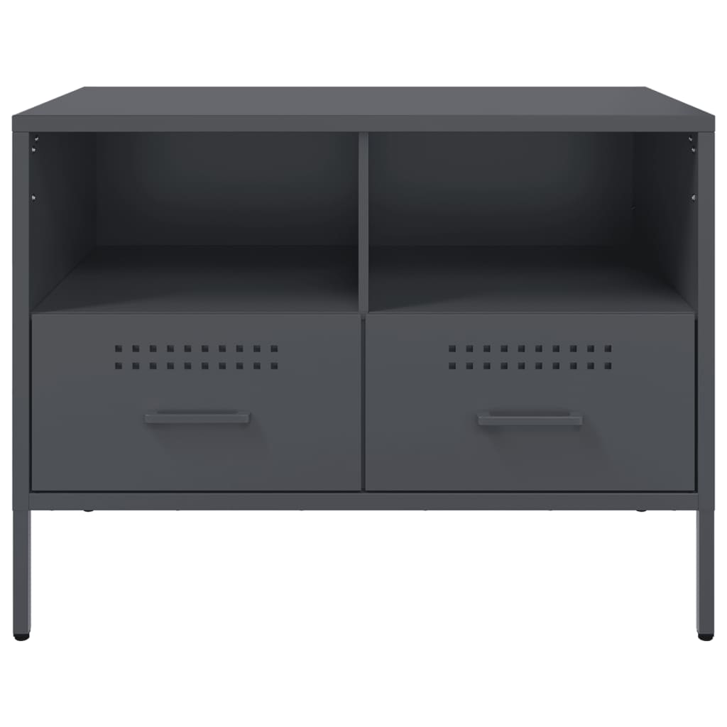 Meuble TV anthracite 68x39x50,5 cm en acier