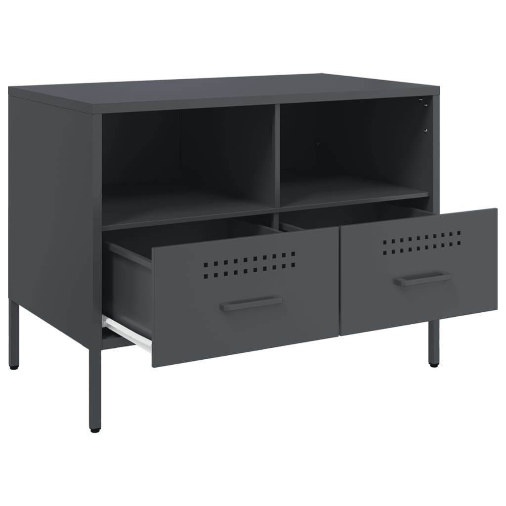 Meuble TV anthracite 68x39x50,5 cm en acier