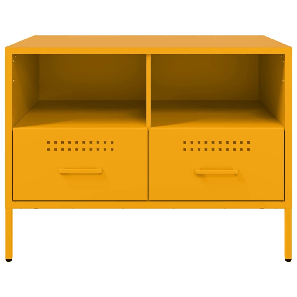Meuble TV jaune moutarde 68x39x50,5 cm en acier