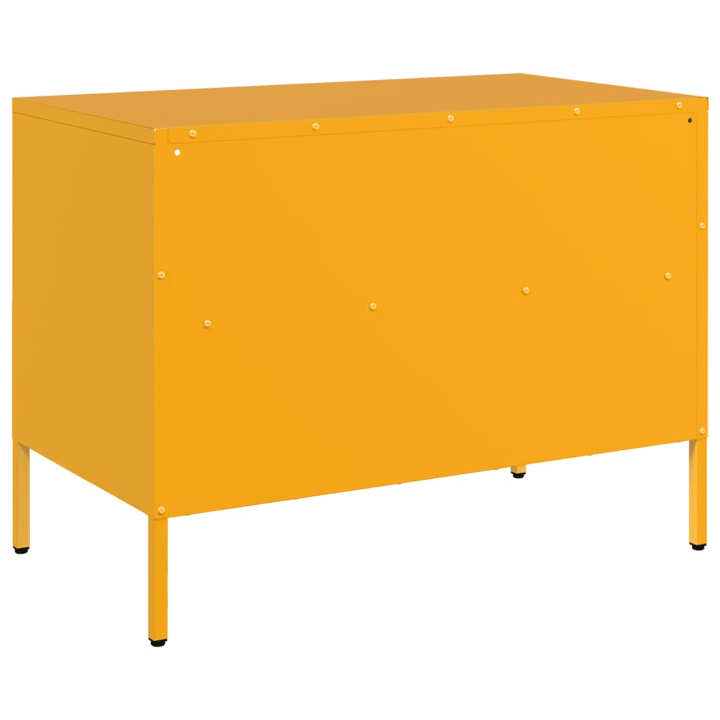 Meuble TV jaune moutarde 68x39x50,5 cm en acier
