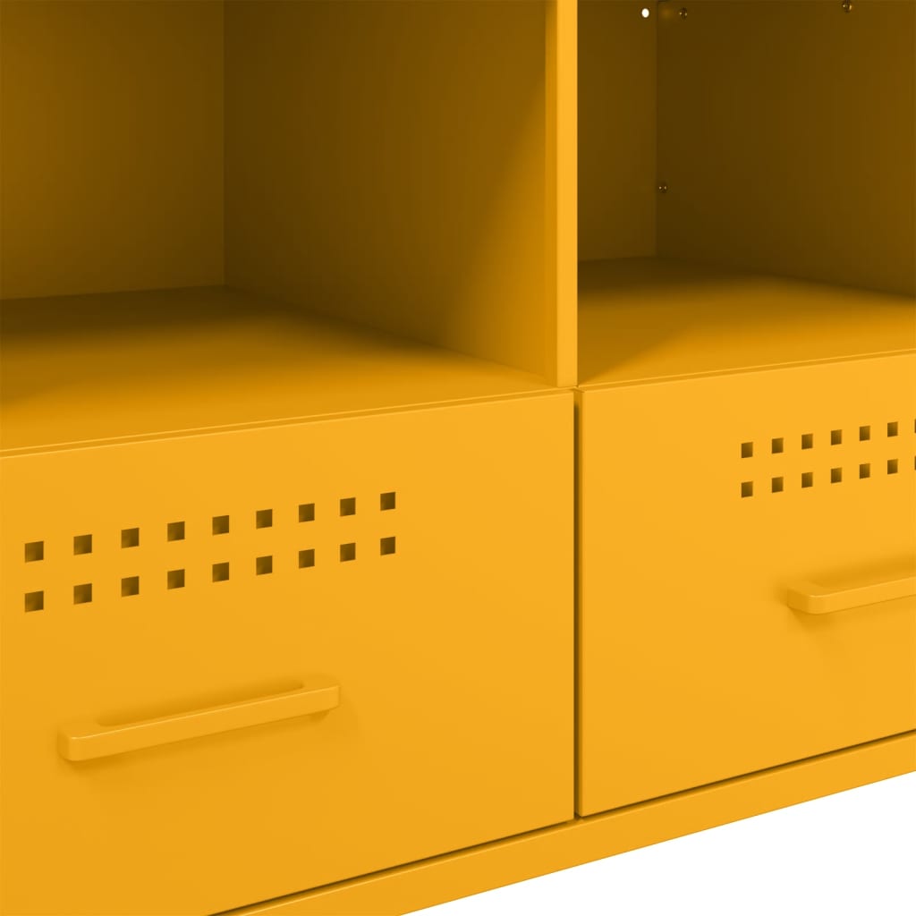 Meuble TV jaune moutarde 68x39x50,5 cm en acier