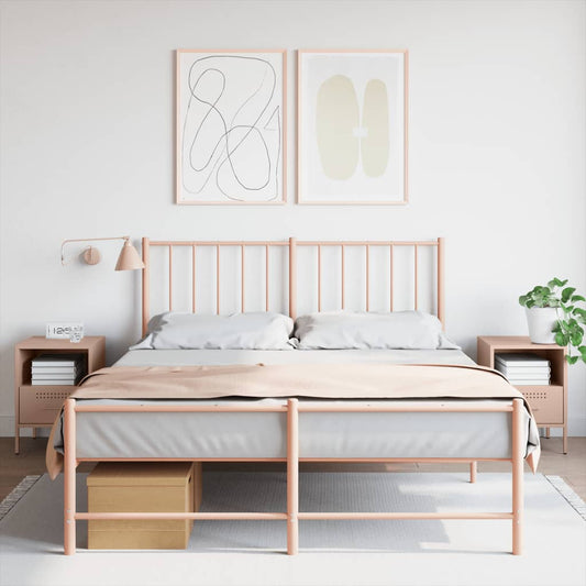 Tables de chevet 2 pcs Rose 36x39x50,5 cm en acier