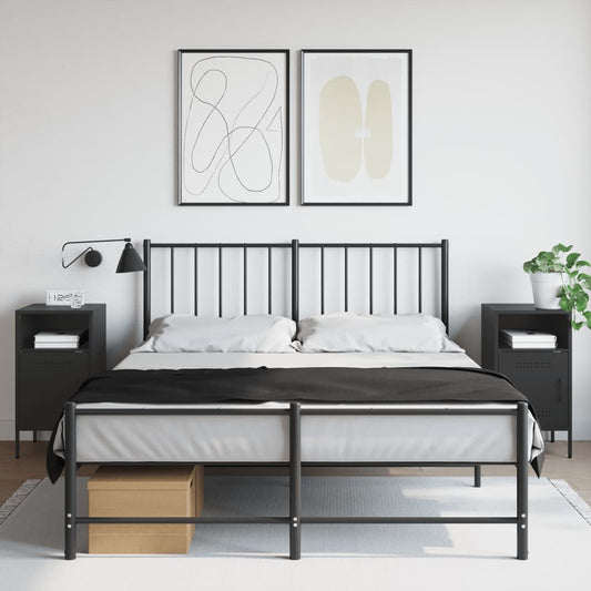 Tables de chevet 2 pcs. Acier noir 36x39x68 cm