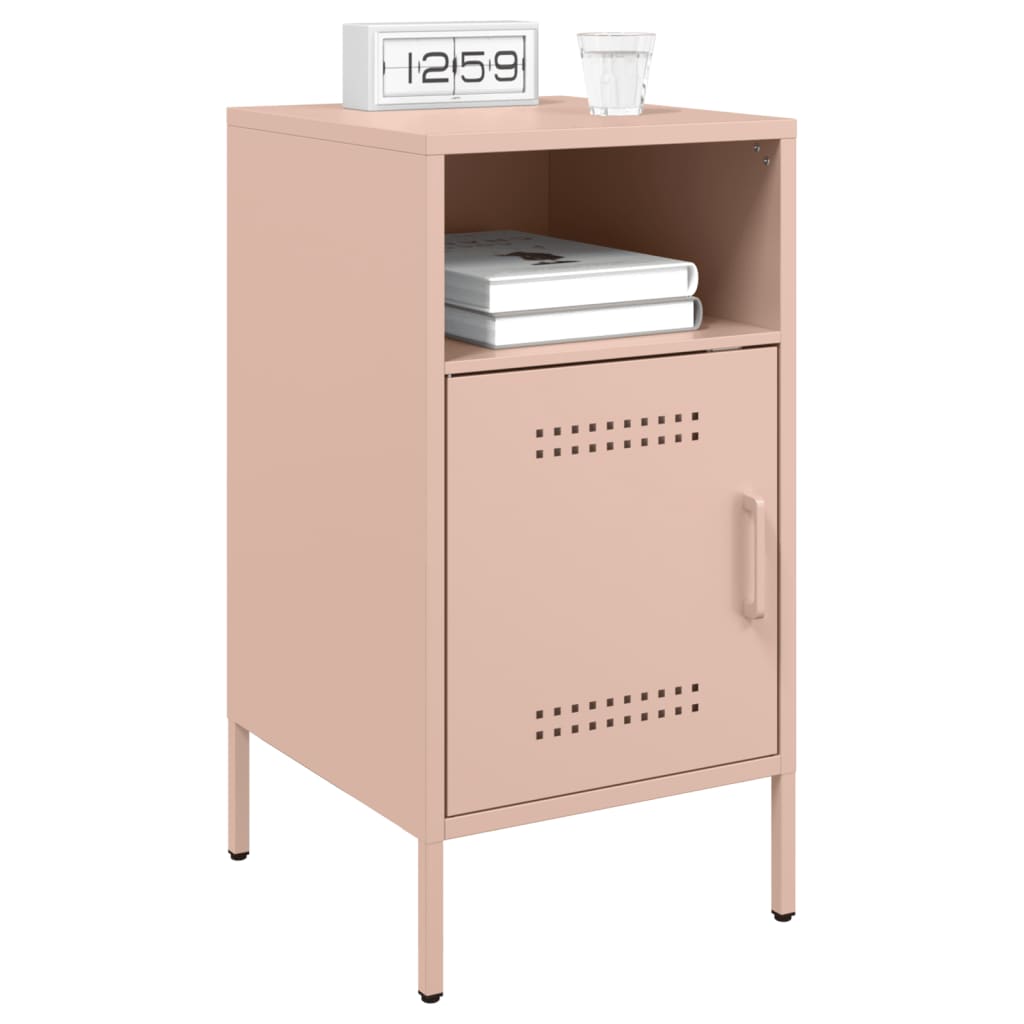 Tables de chevet 2 pcs Rose 36x39x68 cm en acier