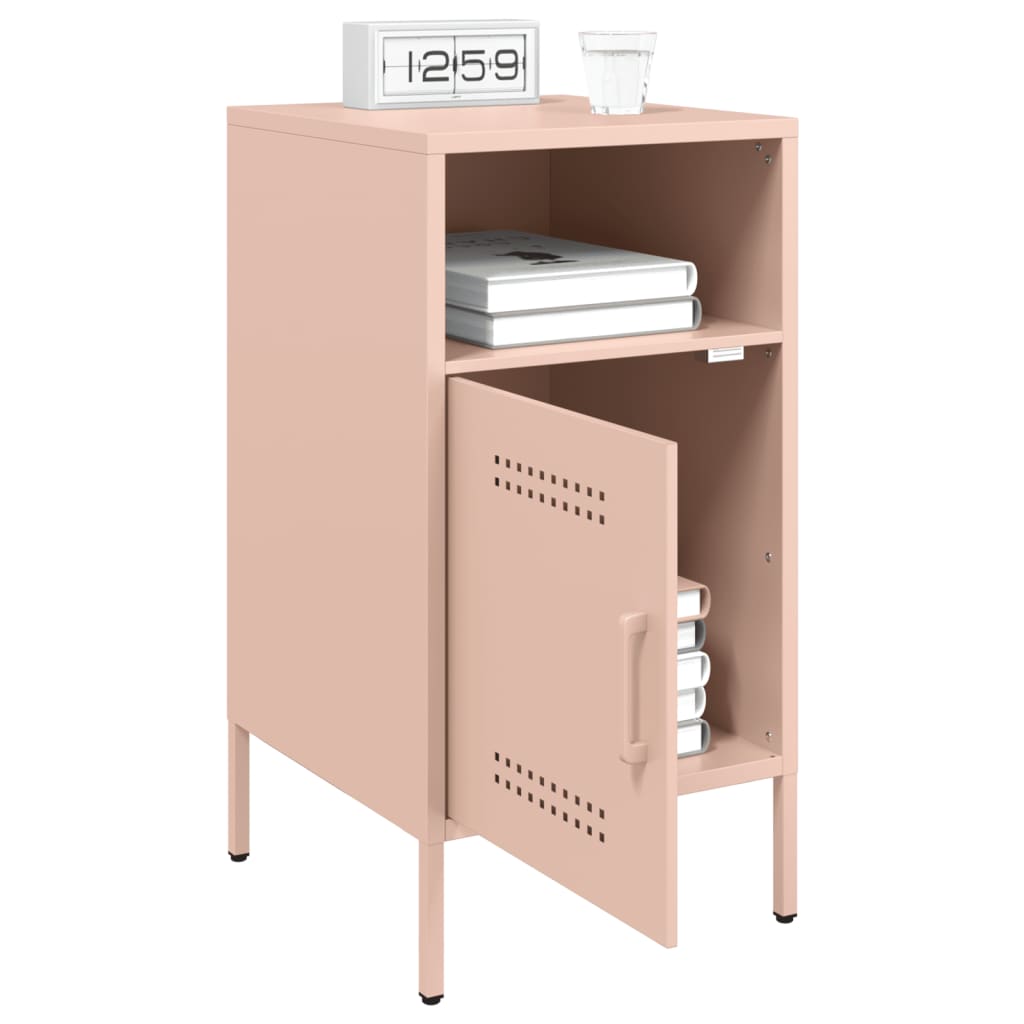 Tables de chevet 2 pcs Rose 36x39x68 cm en acier