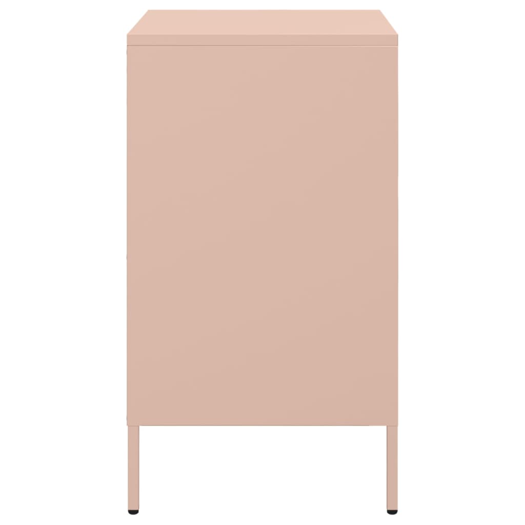 Tables de chevet 2 pcs Rose 36x39x68 cm en acier