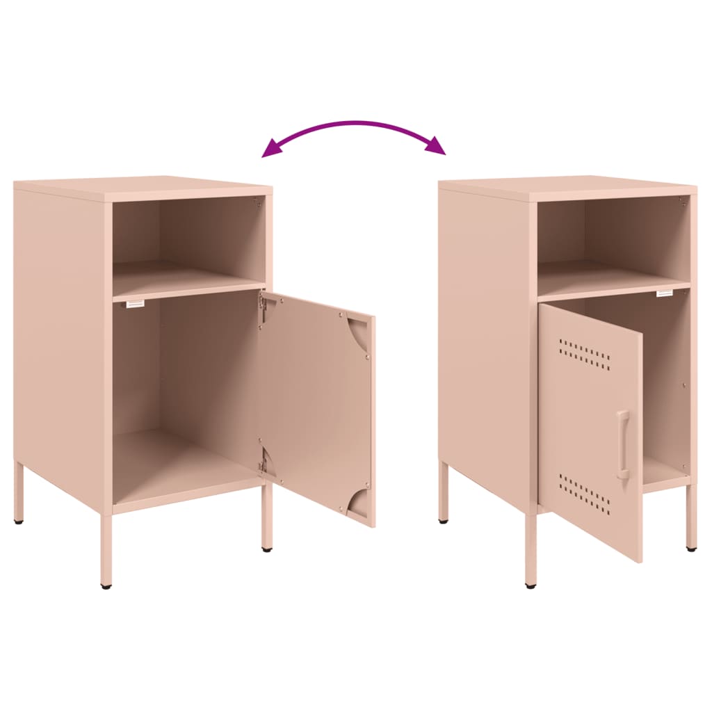 Tables de chevet 2 pcs Rose 36x39x68 cm en acier