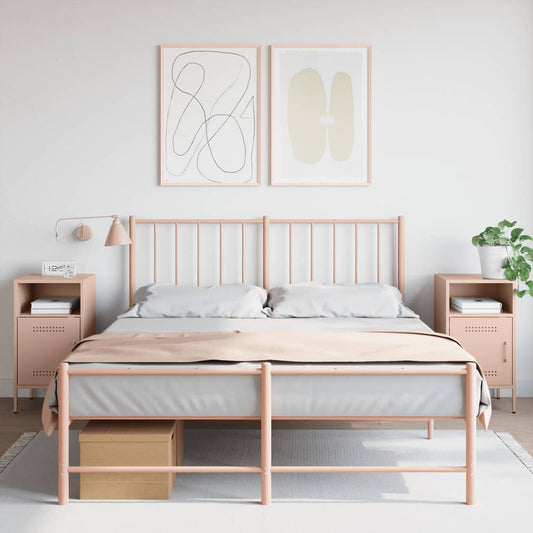 Tables de chevet 2 pcs Rose 36x39x68 cm en acier