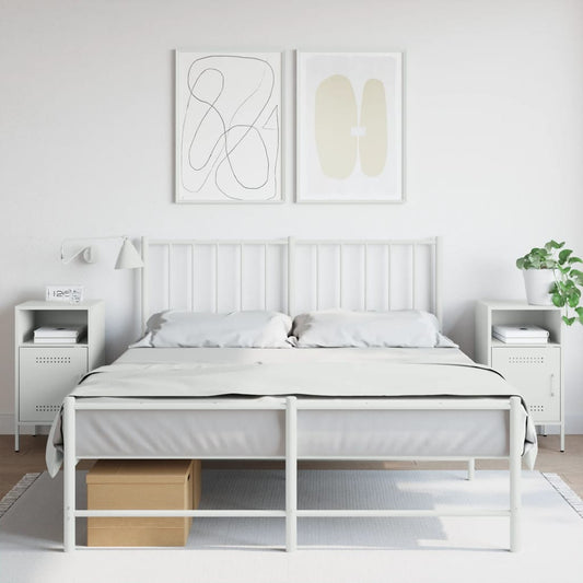 Tables de chevet 2 pcs. Blanc 36x39x68 cm en acier
