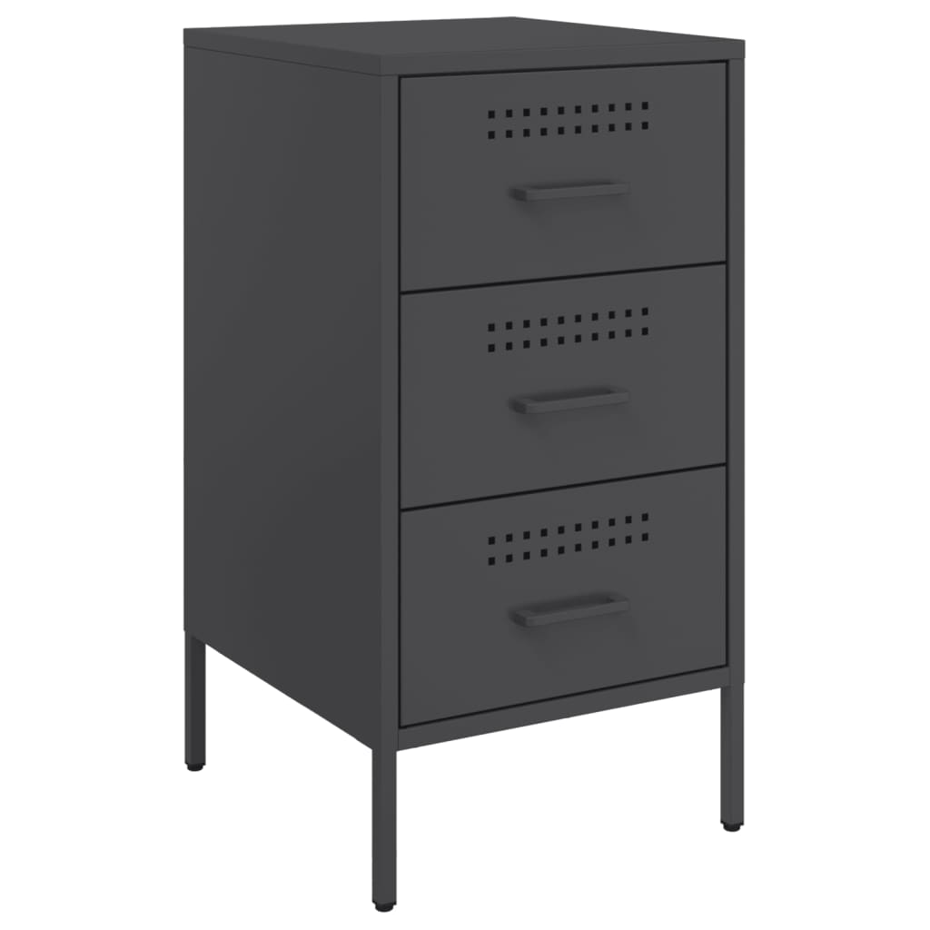 Tables de chevet 2 pcs. Acier noir 36x39x68 cm
