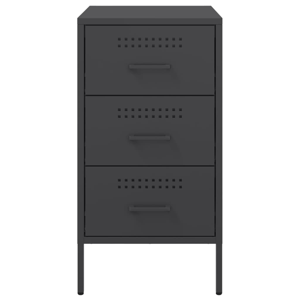 Tables de chevet 2 pcs. Acier noir 36x39x68 cm