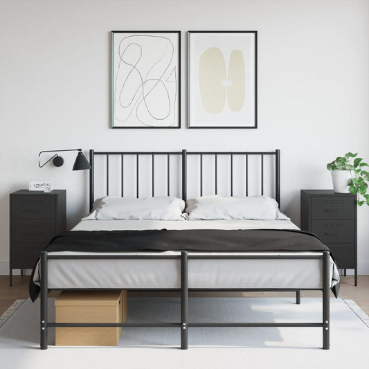 Tables de chevet 2 pcs. Acier noir 36x39x68 cm