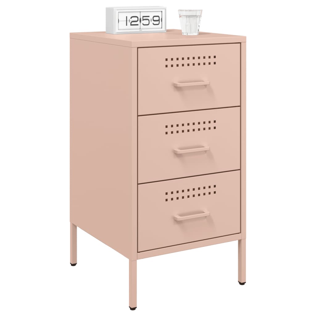 Tables de chevet 2 pcs Rose 36x39x68 cm en acier