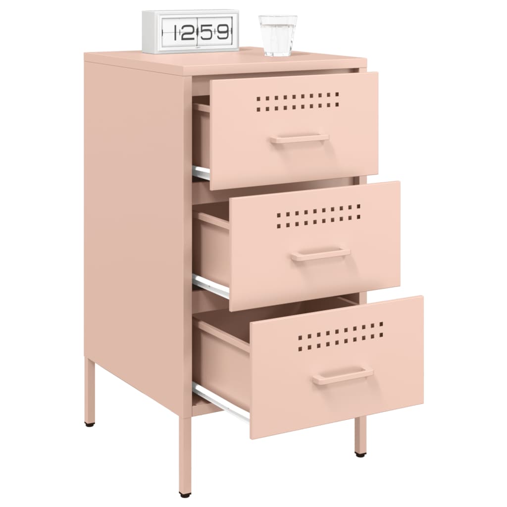 Tables de chevet 2 pcs Rose 36x39x68 cm en acier