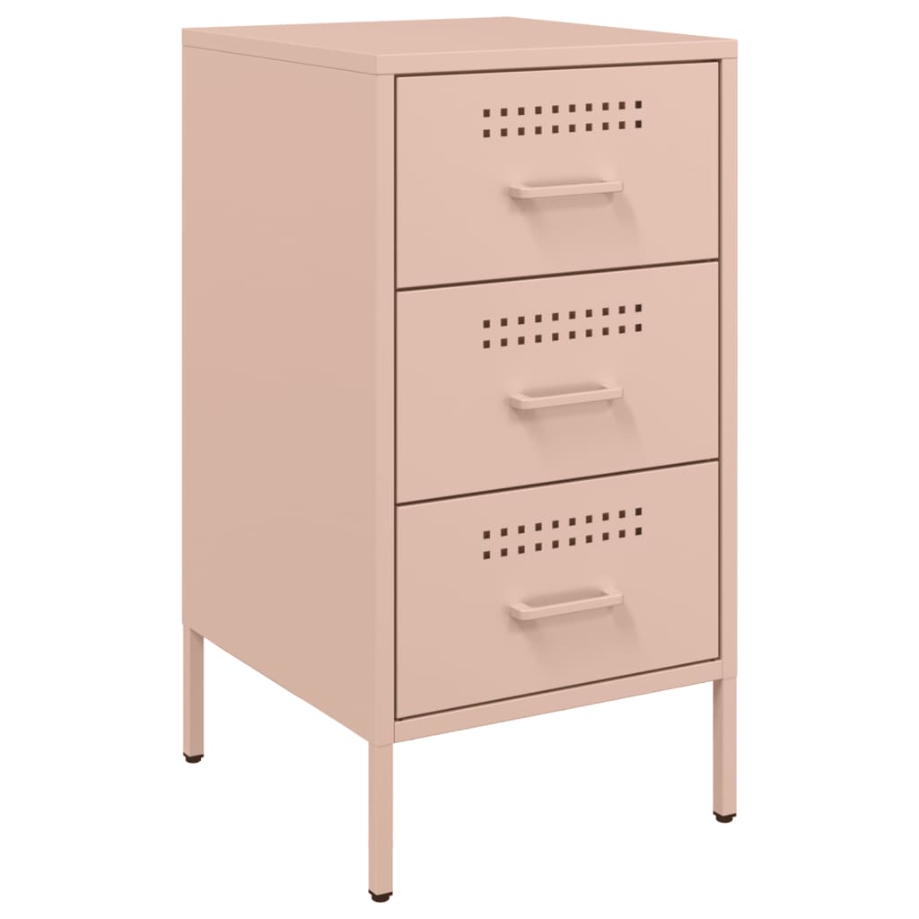 Tables de chevet 2 pcs Rose 36x39x68 cm en acier