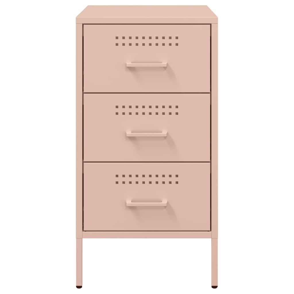 Tables de chevet 2 pcs Rose 36x39x68 cm en acier