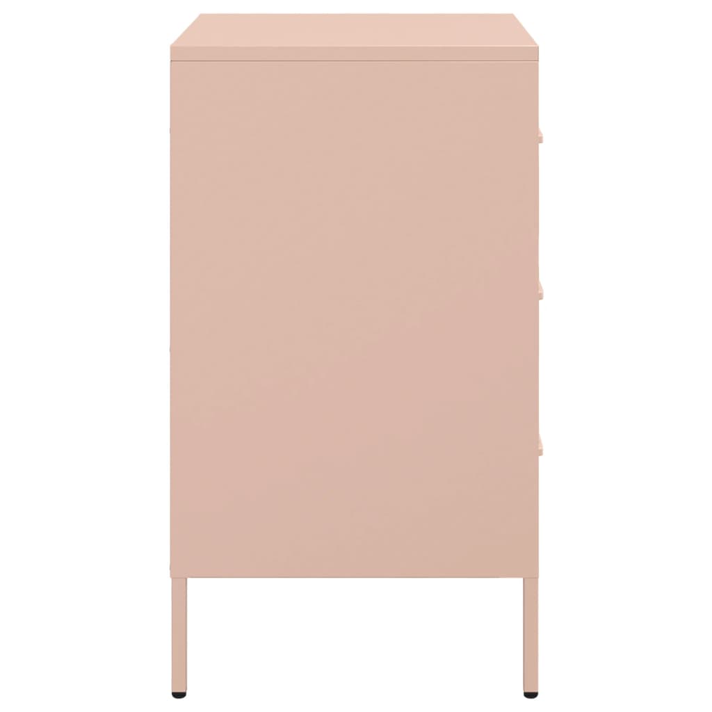Tables de chevet 2 pcs Rose 36x39x68 cm en acier