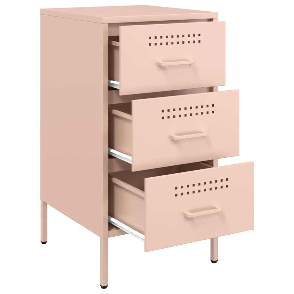 Tables de chevet 2 pcs Rose 36x39x68 cm en acier
