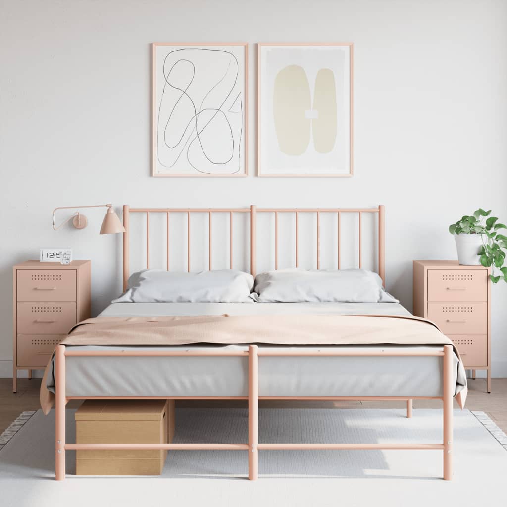 Tables de chevet 2 pcs Rose 36x39x68 cm en acier