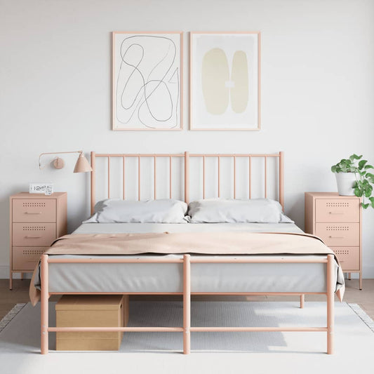Tables de chevet 2 pcs Rose 36x39x68 cm en acier