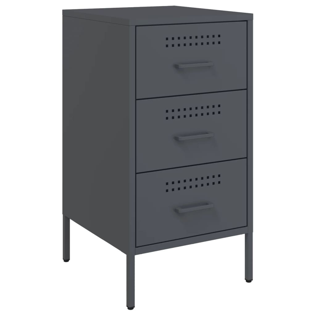 Bedside tables 2 pcs. Anthracite 36x39x68 cm steel